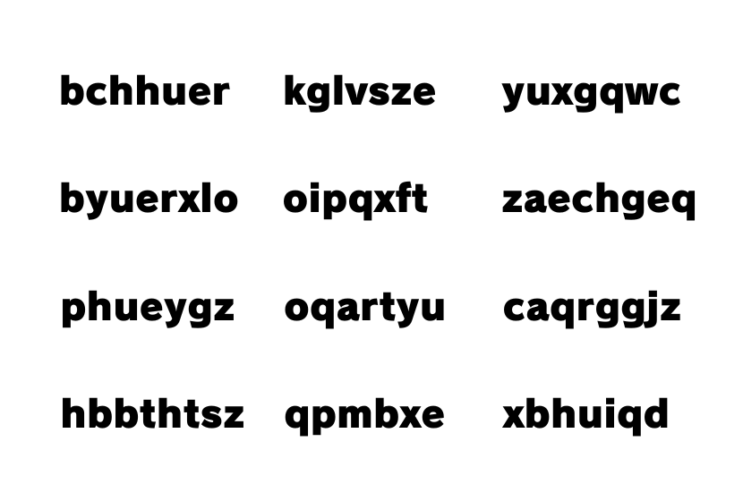 無意味な文字の羅列